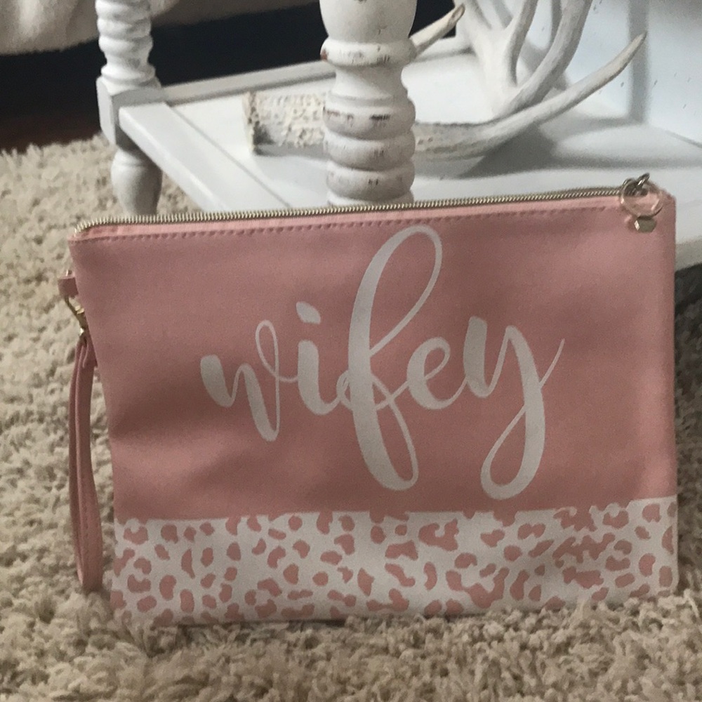 Large super cute “Wifey” wristlet